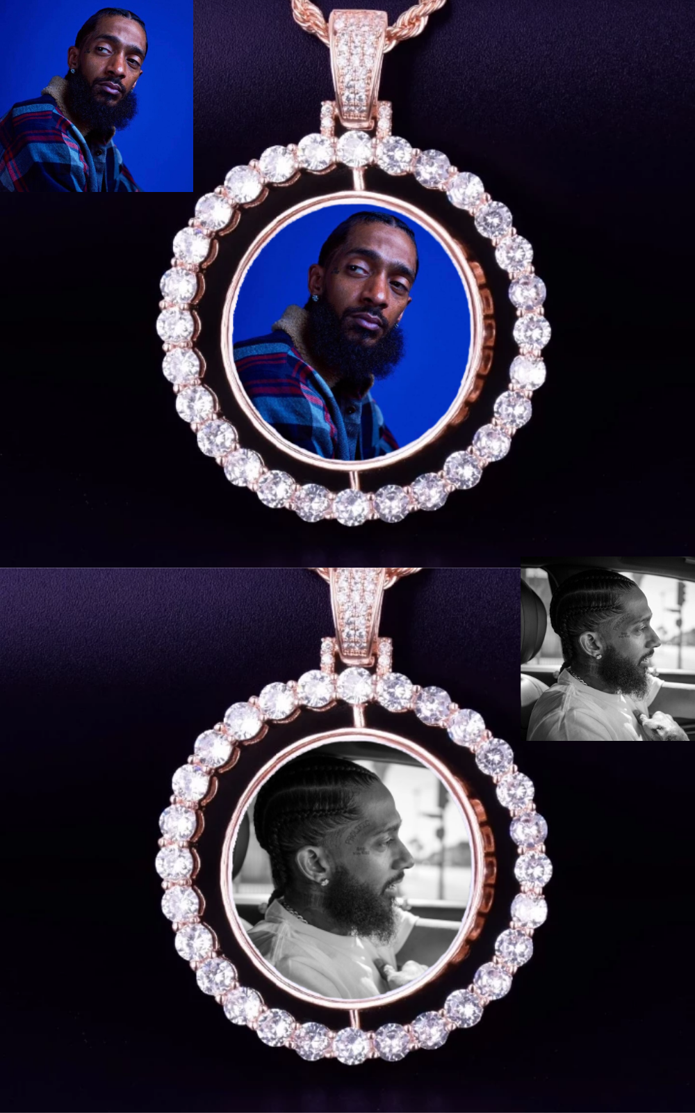Picture Locket Necklace-Personalized Hip Hop Necklace