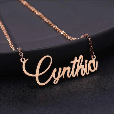 14k Personalized Name Necklace With Tiger Eye Chain