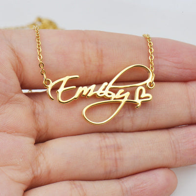 14k Personalized Name Necklace With Tiger Eye Chain