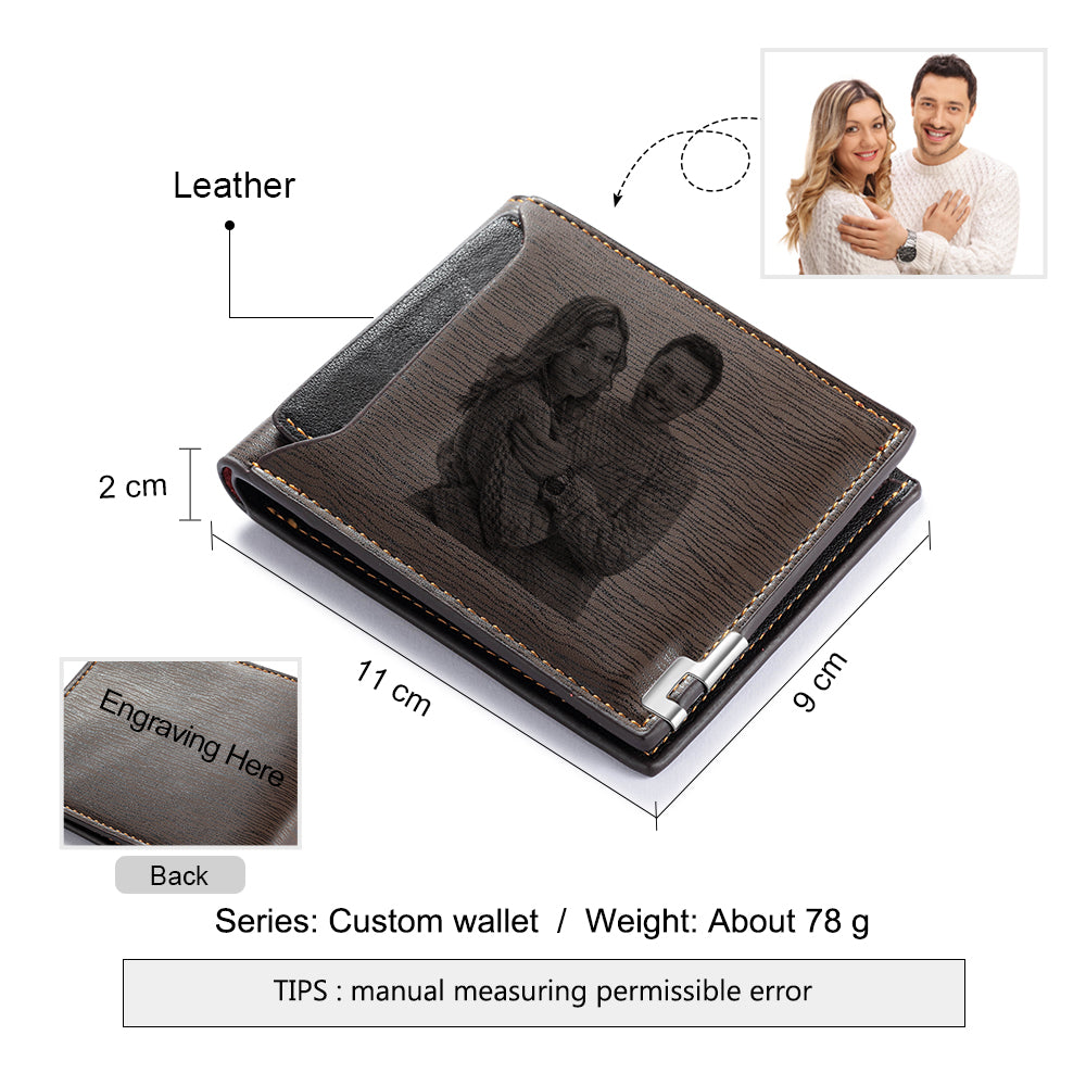 Personalized Mens  Wallet- Custom Leather Wallet Gift For Men
