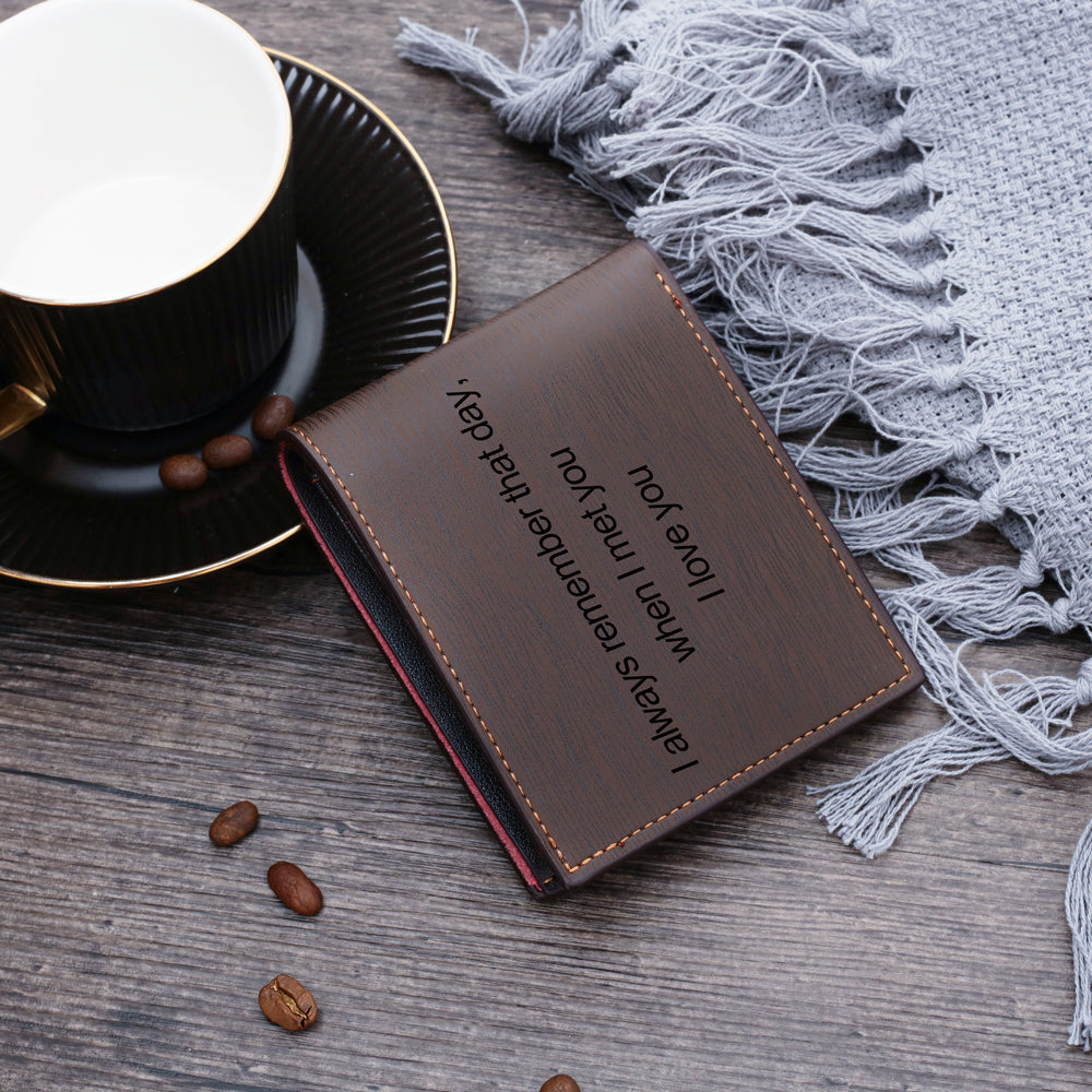 Personalized Mens  Wallet- Custom Leather Wallet Gift For Men