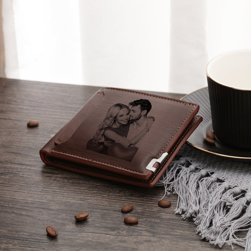 Leather Wallets For Men- Personalized gifts for men- Photo Wallet