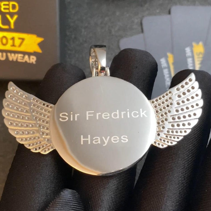 18k Gold Plated Custom Photo Wings Pendant Necklace- Best Christmas Gift