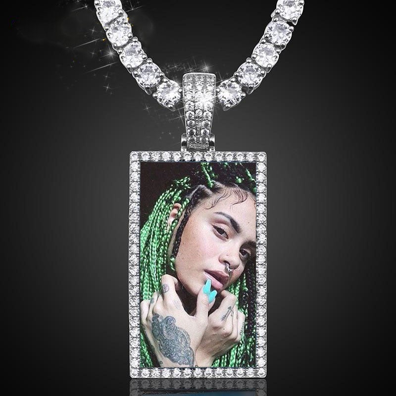Square Pendant Necklace- Best Photo Necklace For Valentines Day Gift- Valentine Gifts For Women