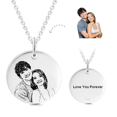 18K Gold Plated Personalized Photo Necklace- Personalize Necklace With Photo And Text