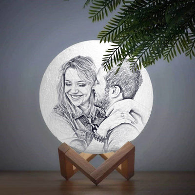 Custom 3D Photo Moon Lamp For Mom -FCC Certified