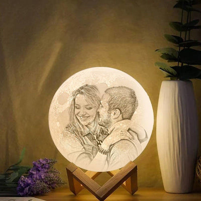 Custom 3D Photo Moon Lamp For Mom -FCC Certified