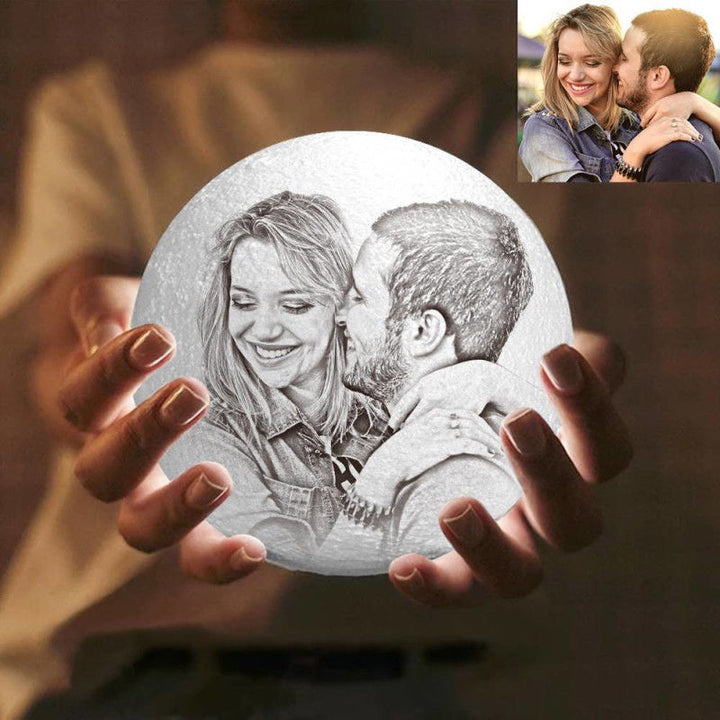 Custom 3D Photo Moon Lamp For Mom -FCC Certified
