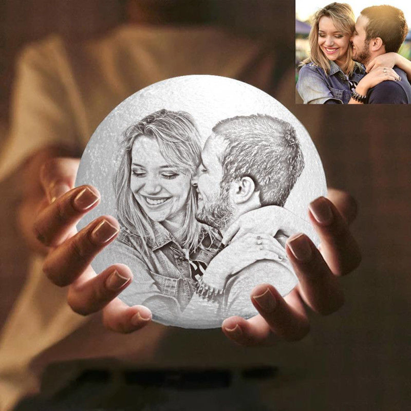 Custom 3D Photo Moon Lamp For Mom -FCC Certified