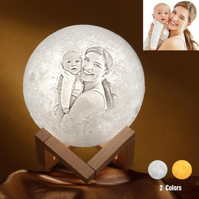 Custom 3D Photo Moon Lamp Night Light Christmas Gift For Daughter From Dad