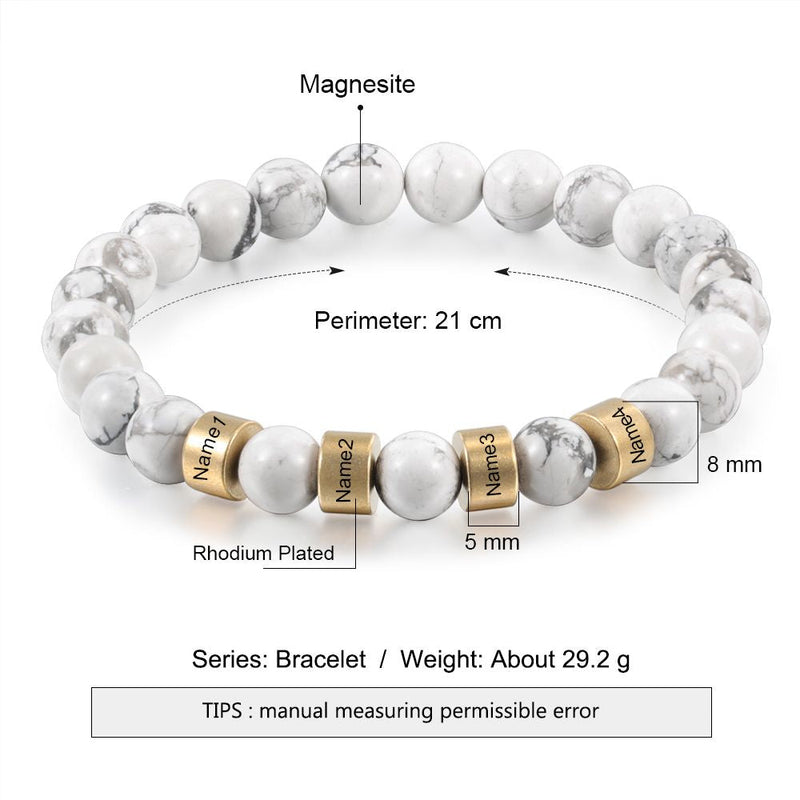 Personalized Bracelets-Beaded Bracelets-Name Engraved Bracelet