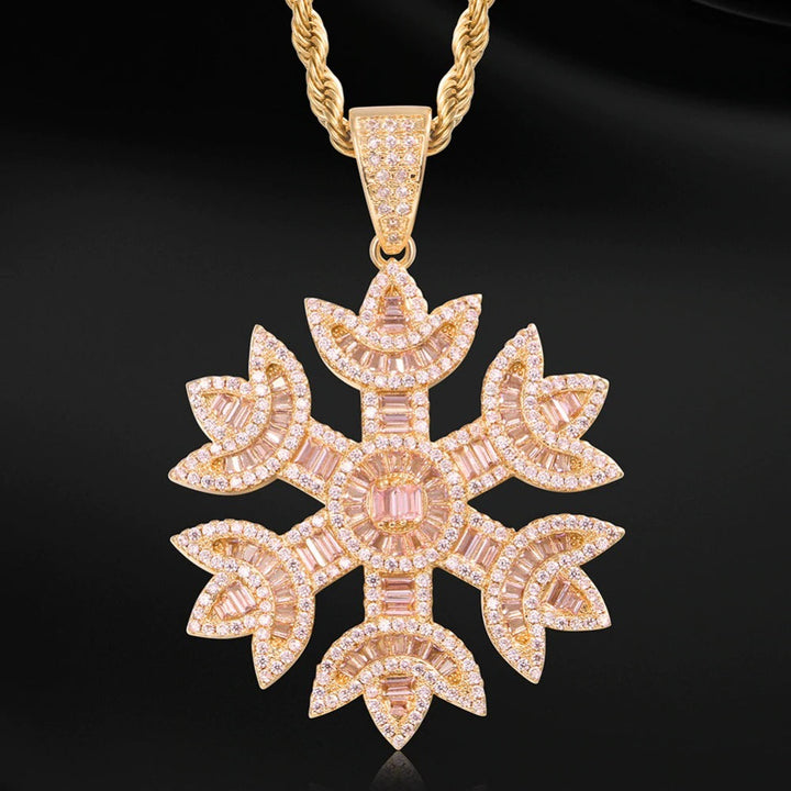 Baguette Crystal Snow Pendant Necklace- Bling Jewelry For Women