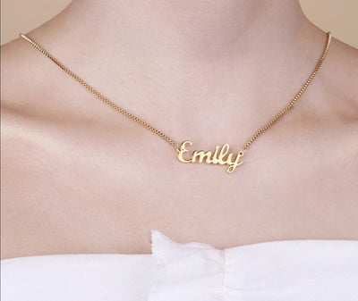 Custom Name Necklace With Box Chain
