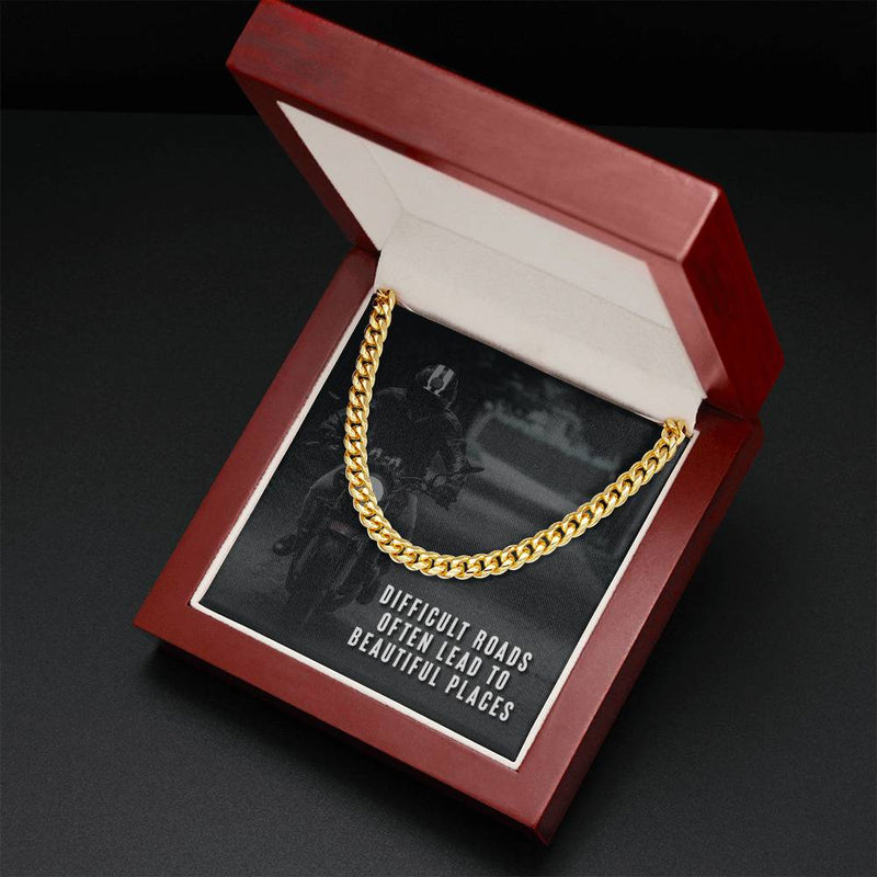 5MM Cuban Chain For Men With Motivational Quotes- Best Christmas Gift For Him