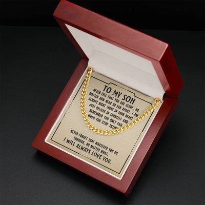 5MM Cuban Link Chain With Motivational Quotes- Unique Christmas Gift For Son