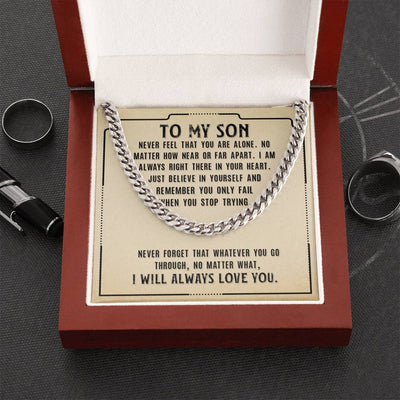 5MM Cuban Link Chain With Motivational Quotes- Unique Christmas Gift For Son