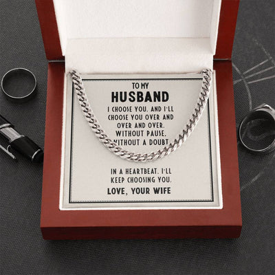5MM Cuban Link Chain With To My Husband Quotes