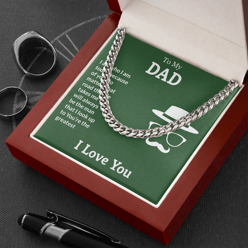 Cuban Link Chain With Valentines Day Card Messages For Him - Best Valentines Day Gifts For Dad