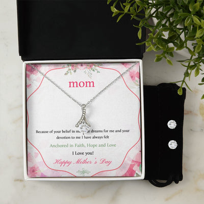 Message Card Mother day -final To My Mother -  Alluring Beauty Necklace and Cubic Zirconia Earring Set - Best Mother's Day Gift in 2023
