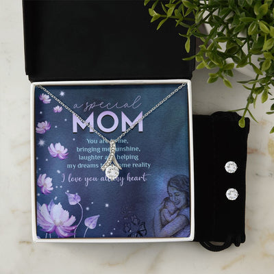 Message Card Mother day -6 To My Mother -  Alluring Beauty Necklace and Cubic Zirconia Earring Set - Best Mother's Day Gift in 2023