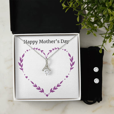 mothersdayitem-04(1) To My Mother -  Alluring Beauty Necklace and Cubic Zirconia Earring Set - Best Mother's Day Gift in 2023