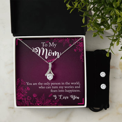 To My Mom you are the person To My Mother -  Alluring Beauty Necklace and Cubic Zirconia Earring Set - Best Mother's Day Gift in 2023