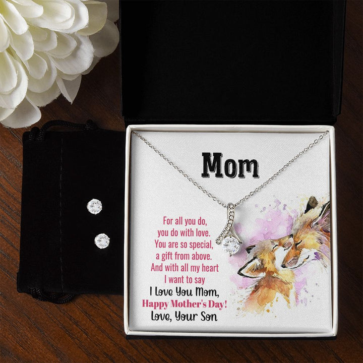 mom you are so special 1 To My Mother -  Alluring Beauty Necklace and Cubic Zirconia Earring Set - Best Mother's Day Gift in 2023