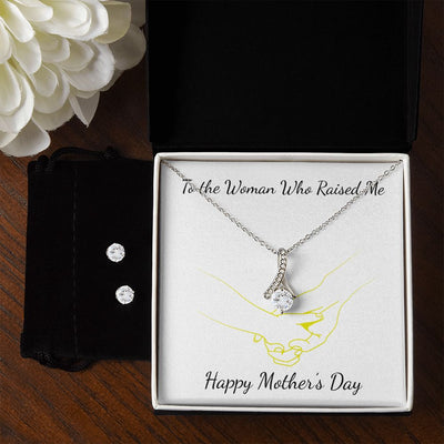 Mothers Day Inserts-02 To My Mother -  Alluring Beauty Necklace and Cubic Zirconia Earring Set - Best Mother's Day Gift in 2023