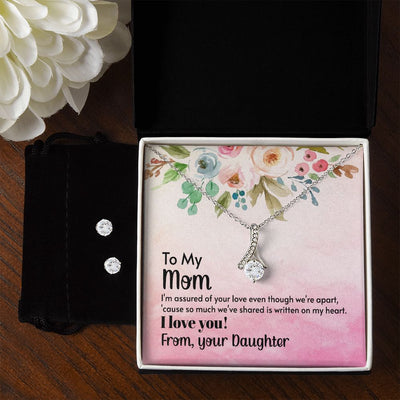 Mom - I'm assured of your love 2 To My Mother -  Alluring Beauty Necklace and Cubic Zirconia Earring Set - Best Mother's Day Gift in 2023