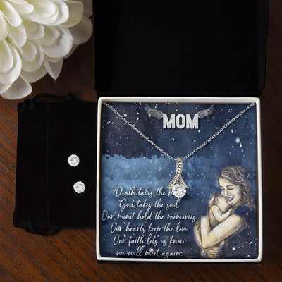 qwe2-01 To My Mother -  Alluring Beauty Necklace and Cubic Zirconia Earring Set - Best Mother's Day Gift in 2023