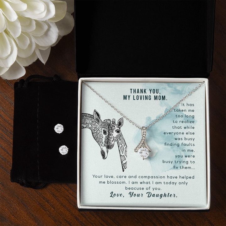 To my mom-It has taken me To My Mother -  Alluring Beauty Necklace and Cubic Zirconia Earring Set - Best Mother's Day Gift in 2023