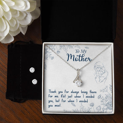 To My Mon if there ever comes a day where we cant be together To My Mother -  Alluring Beauty Necklace and Cubic Zirconia Earring Set - Best Mother's Day Gift in 2023