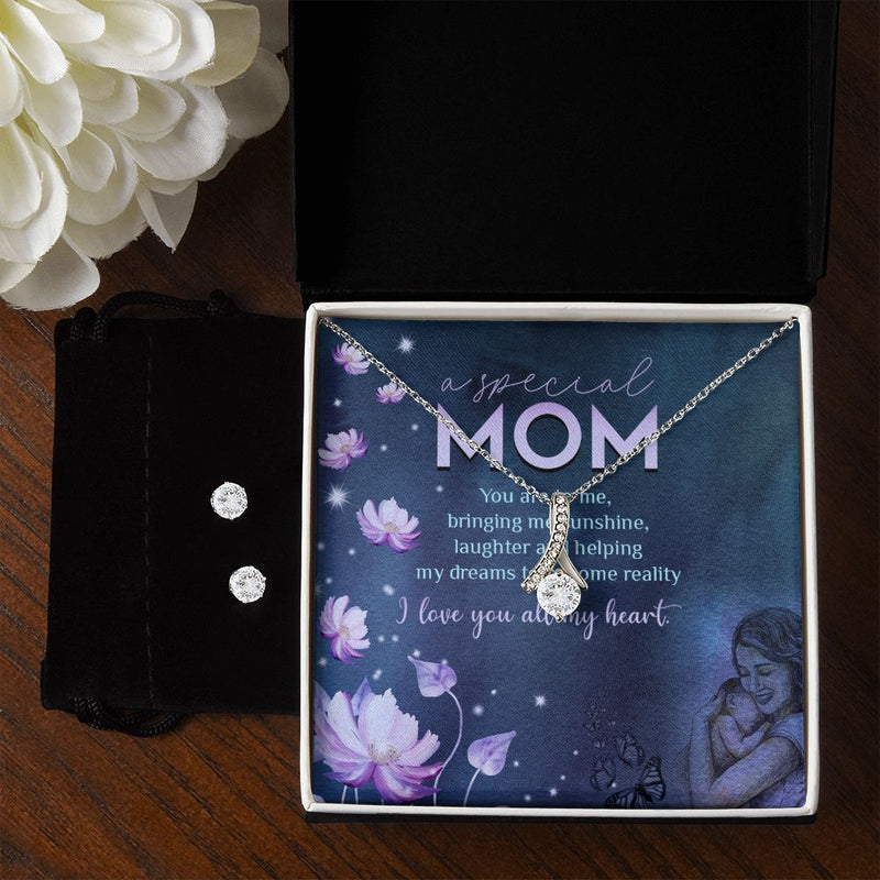 Message Card Mother day -6 To My Mother -  Alluring Beauty Necklace and Cubic Zirconia Earring Set - Best Mother&