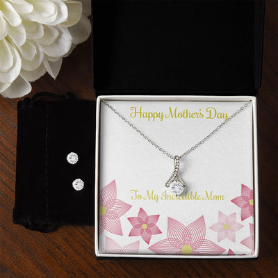 Mothers Day Inserts-01(1) To My Mother -  Alluring Beauty Necklace and Cubic Zirconia Earring Set - Best Mother's Day Gift in 2023
