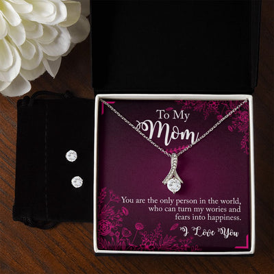 To My Mom you are the person To My Mother -  Alluring Beauty Necklace and Cubic Zirconia Earring Set - Best Mother's Day Gift in 2023