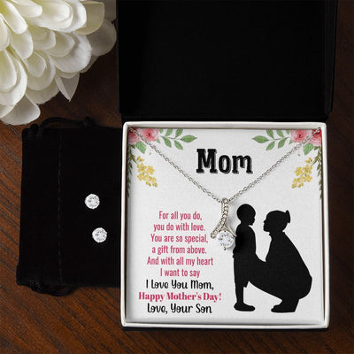 mom you are so special To My Mother -  Alluring Beauty Necklace and Cubic Zirconia Earring Set - Best Mother's Day Gift in 2023