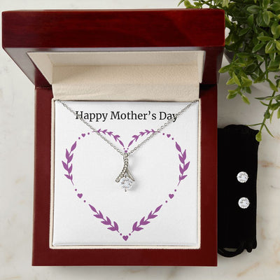 mothersdayitem-04 To My Mother -  Alluring Beauty Necklace and Cubic Zirconia Earring Set - Best Mother's Day Gift in 2023