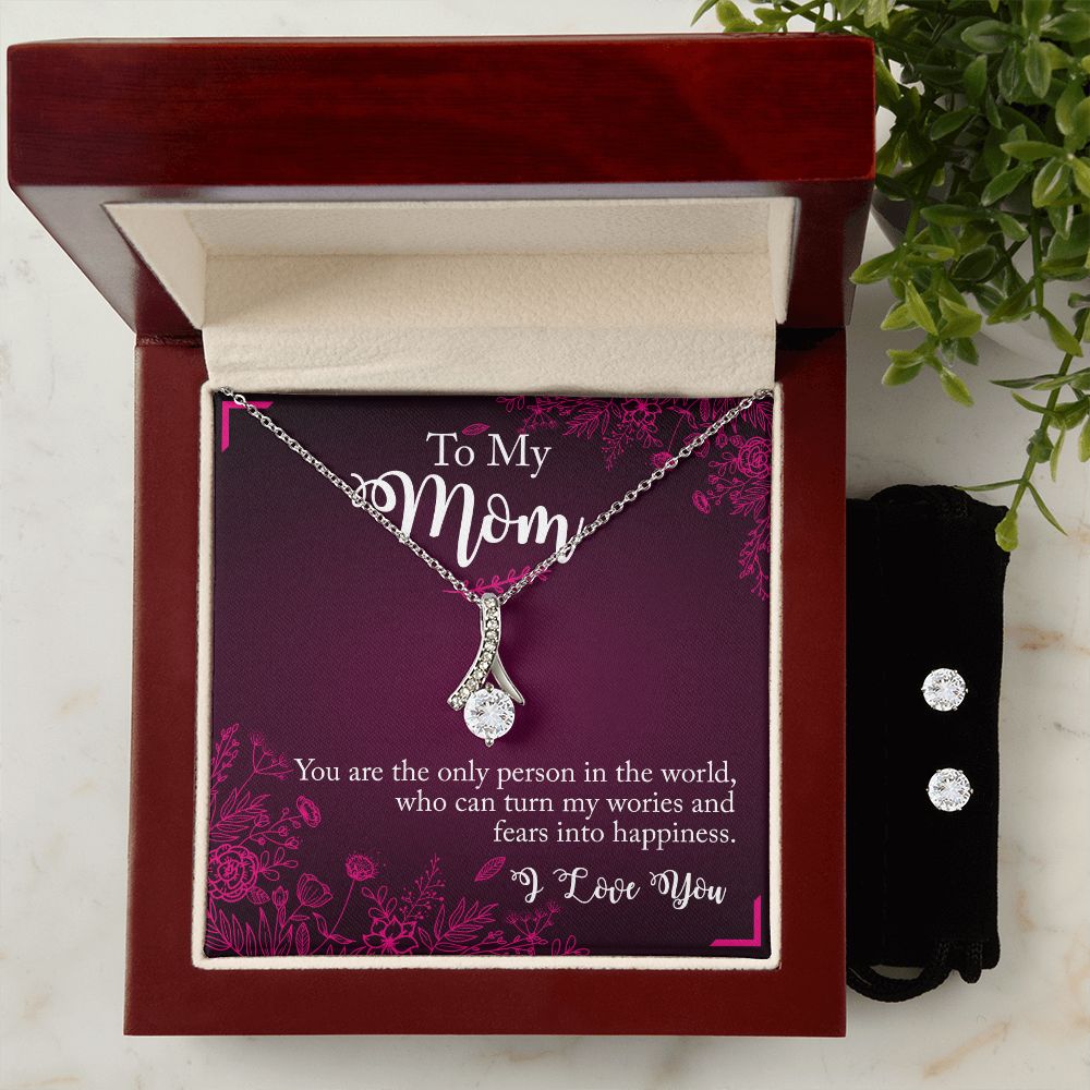 To My Mom you are the person To My Mother -  Alluring Beauty Necklace and Cubic Zirconia Earring Set - Best Mother's Day Gift in 2023