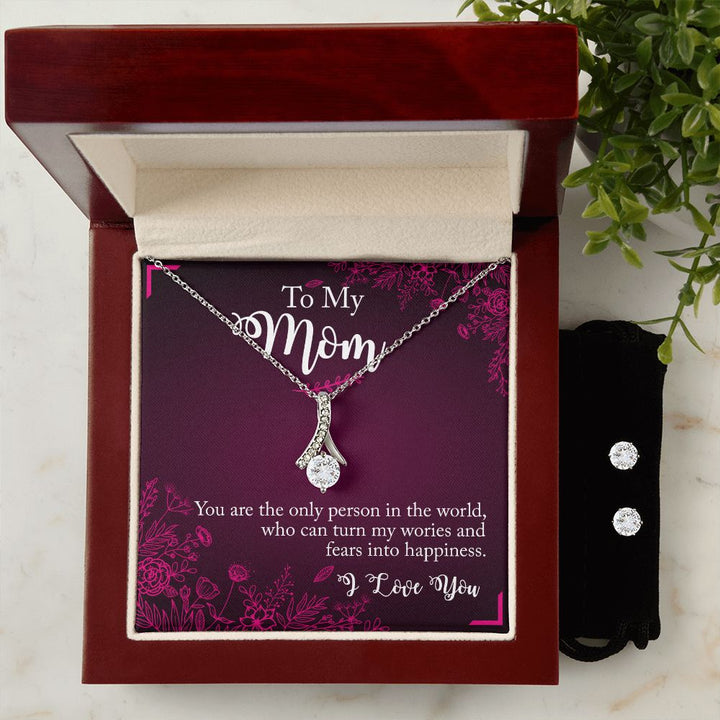 To My Mom you are the person To My Mother -  Alluring Beauty Necklace and Cubic Zirconia Earring Set - Best Mother's Day Gift in 2023