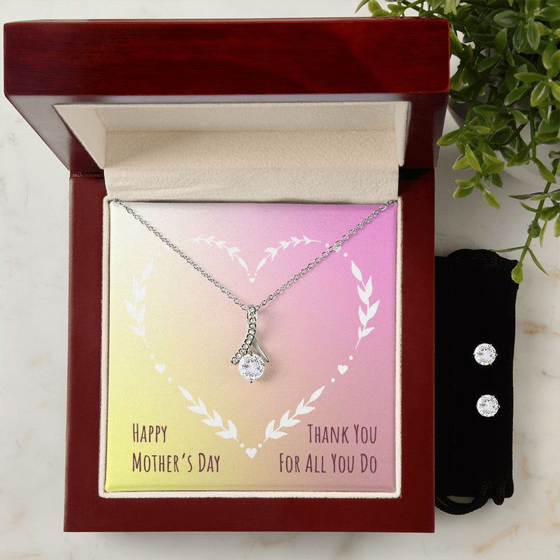mothersdayitem-03(1) To My Mother -  Alluring Beauty Necklace and Cubic Zirconia Earring Set - Best Mother&