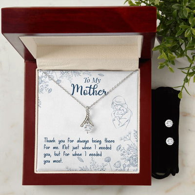 To My Mon if there ever comes a day where we cant be together To My Mother -  Alluring Beauty Necklace and Cubic Zirconia Earring Set - Best Mother's Day Gift in 2023