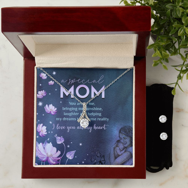 Message Card Mother day -6 To My Mother -  Alluring Beauty Necklace and Cubic Zirconia Earring Set - Best Mother&