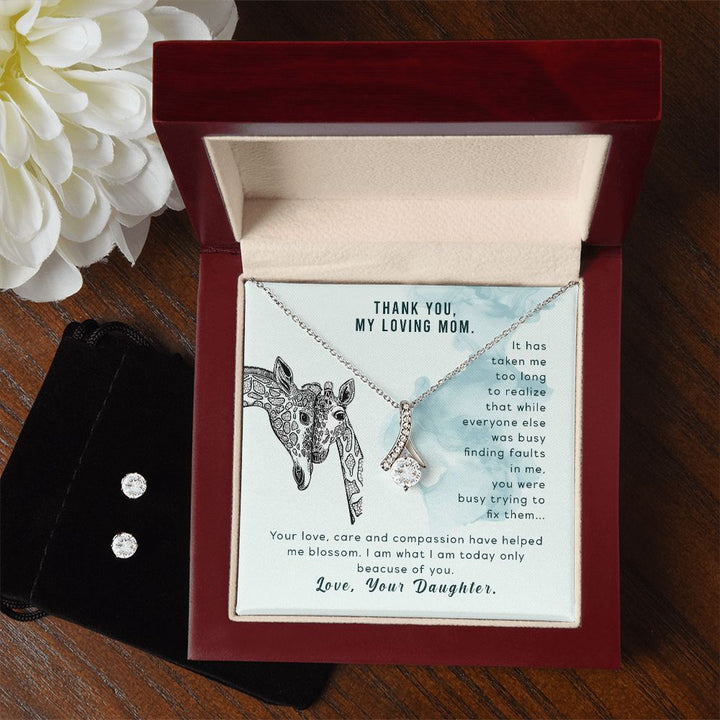 To my mom-It has taken me To My Mother -  Alluring Beauty Necklace and Cubic Zirconia Earring Set - Best Mother's Day Gift in 2023