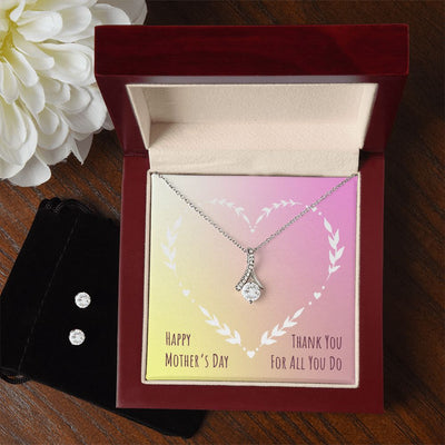 mothersdayitem-03(1) To My Mother -  Alluring Beauty Necklace and Cubic Zirconia Earring Set - Best Mother's Day Gift in 2023