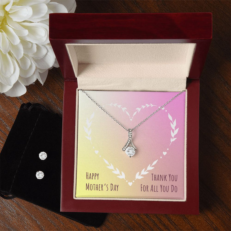 mothersdayitem-03(1) To My Mother -  Alluring Beauty Necklace and Cubic Zirconia Earring Set - Best Mother&