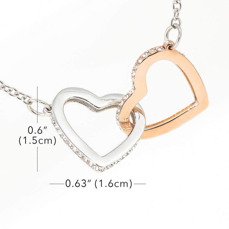 Interlocking Heart Necklace With Never Forget Message Card-Gifts From Dad To Daughter-Gifts From Mom To Daughter