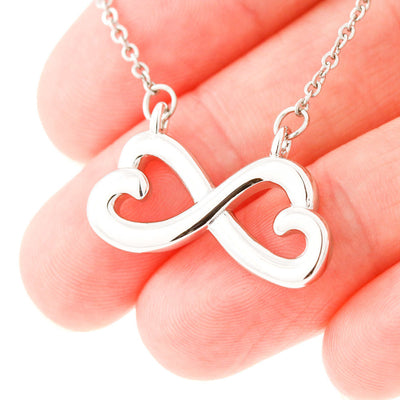 Beautiful Heart Infinity Necklace With Remembrance Heart Message Card