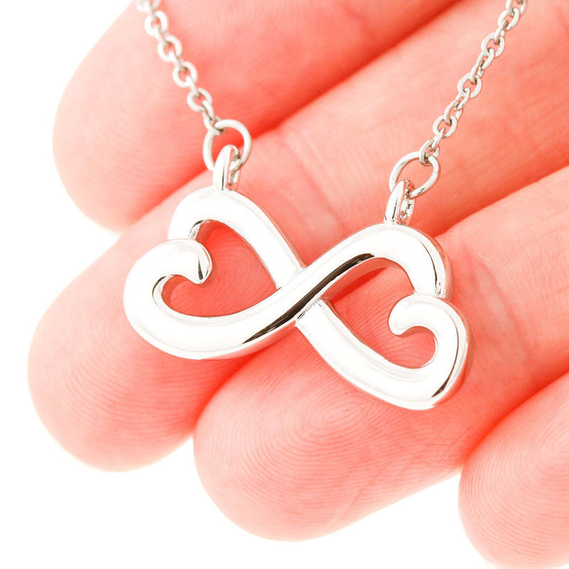 Beautiful Heart Infinity Necklace With Husband To Wife Heart Message Card