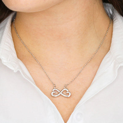 Beautiful Heart Infinity Necklace With Remembrance Heart Message Card