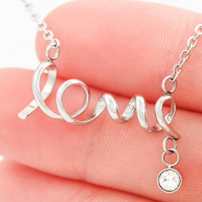 The Gorgeous Scripted Love Necklace With Mom To Daughter "You Will Always Have Me" Message Card